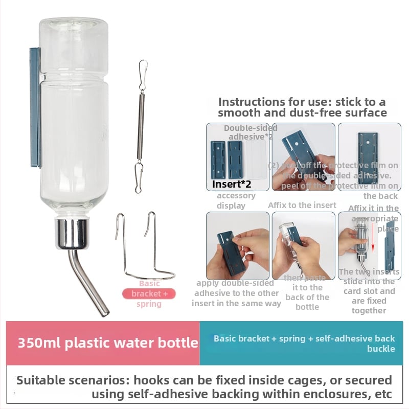 Üvegből készült itatópohár kisállatok számára golyóscsapárral – alkalmas hörcsögöknek és más apró állatoknak