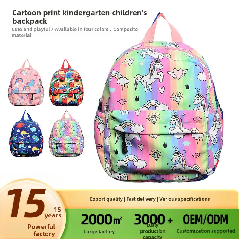 Ruksak za vrtić s printsom dinosaura za dječake, zakrivljene naramenice, najlon materijal, prozračni dizajn, dob 3–5 godina