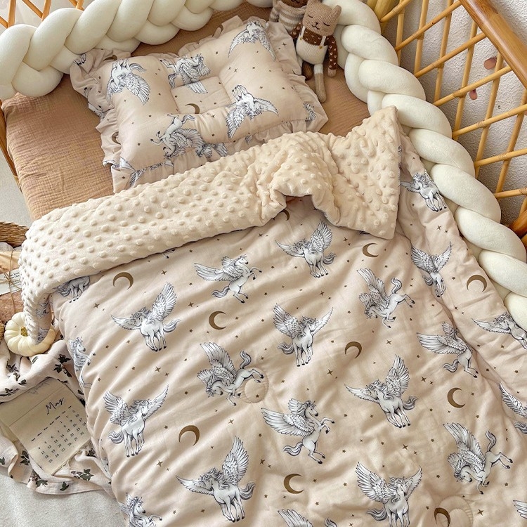 Baba quilt poliészter töltettel, 100% pamut anyagból, legfeljebb 1,5 kg, 3 év alattiaknak, koreai stílus