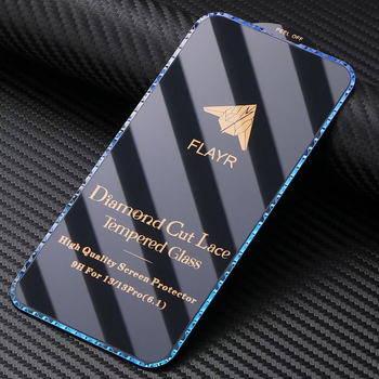 Prednje staklo zaštitno s Diamond Lace rubom za Apple iPhone – HD, cijeli zaslon, otpornost na padove