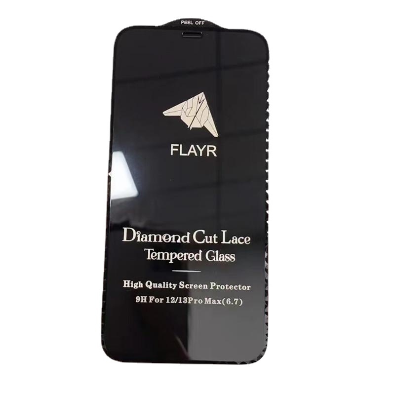 Prednje staklo zaštitno s Diamond Lace rubom za Apple iPhone – HD, cijeli zaslon, otpornost na padove