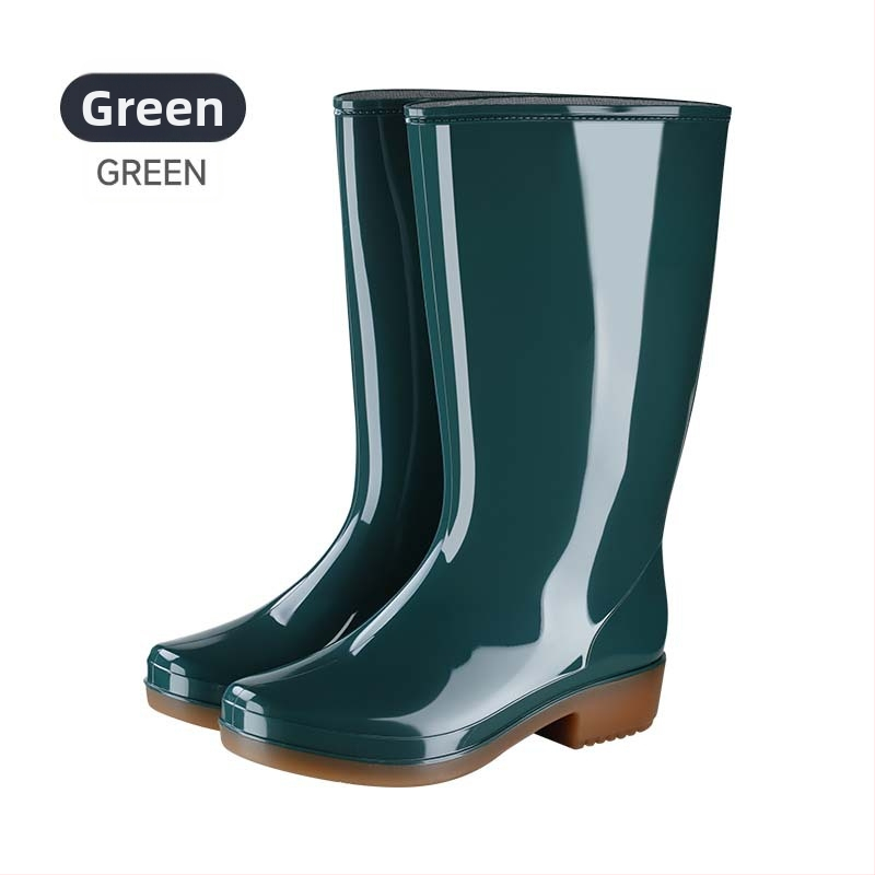 JSM Botosei de ploaie unisex pentru șantier, impermeabili, anti-derapare, cu înălțime înaltă a tubului, talpă din plastic, căptușeală textilă