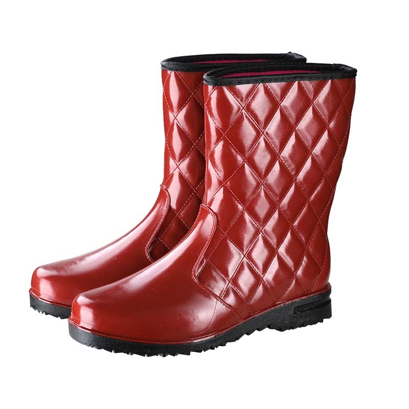 JSM Botosei de ploaie unisex pentru șantier, impermeabili, anti-derapare, cu înălțime înaltă a tubului, talpă din plastic, căptușeală textilă