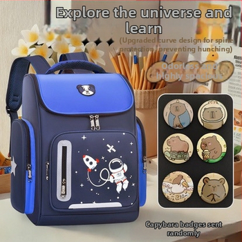 Rucsac școlar pentru băieți, din material Oxford, respirabil, reduce sarcina, stil campus tineret, imprimeu desen animat, bretele de umăr curbate