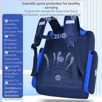 Rucsac școlar pentru băieți, din material Oxford, respirabil, reduce sarcina, stil campus tineret, imprimeu desen animat, bretele de umăr curbate