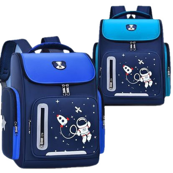 Rucsac școlar pentru băieți, din material Oxford, respirabil, reduce sarcina, stil campus tineret, imprimeu desen animat, bretele de umăr curbate