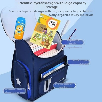 Rucsac școlar pentru băieți, din material Oxford, respirabil, reduce sarcina, stil campus tineret, imprimeu desen animat, bretele de umăr curbate