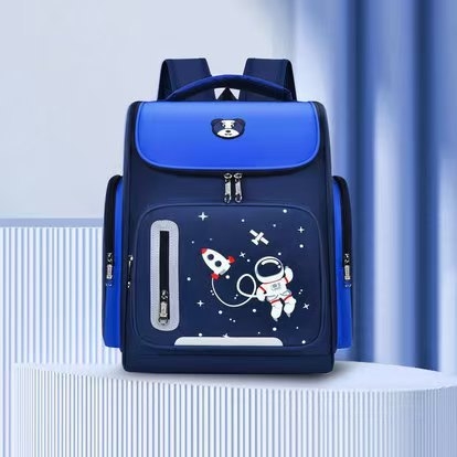 Rucsac școlar pentru băieți, din material Oxford, respirabil, reduce sarcina, stil campus tineret, imprimeu desen animat, bretele de umăr curbate