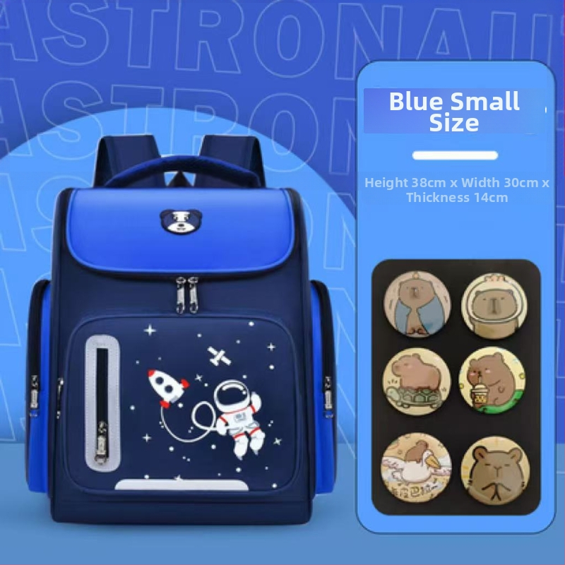 Rucsac școlar pentru băieți, din material Oxford, respirabil, reduce sarcina, stil campus tineret, imprimeu desen animat, bretele de umăr curbate