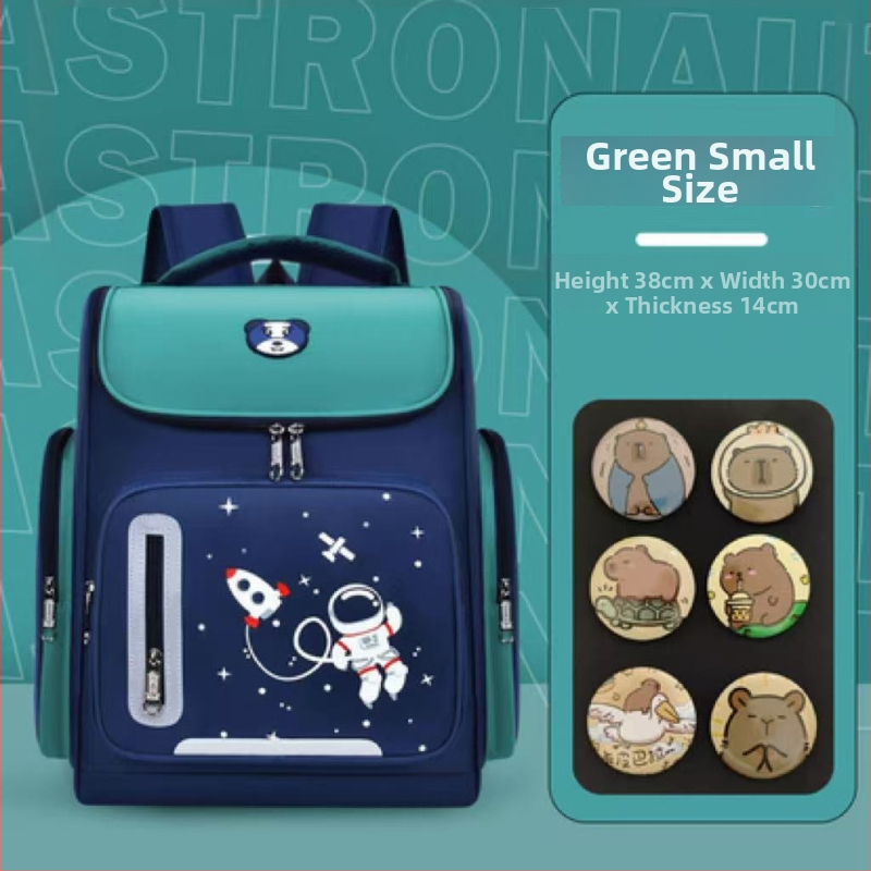 Rucsac școlar pentru băieți, din material Oxford, respirabil, reduce sarcina, stil campus tineret, imprimeu desen animat, bretele de umăr curbate