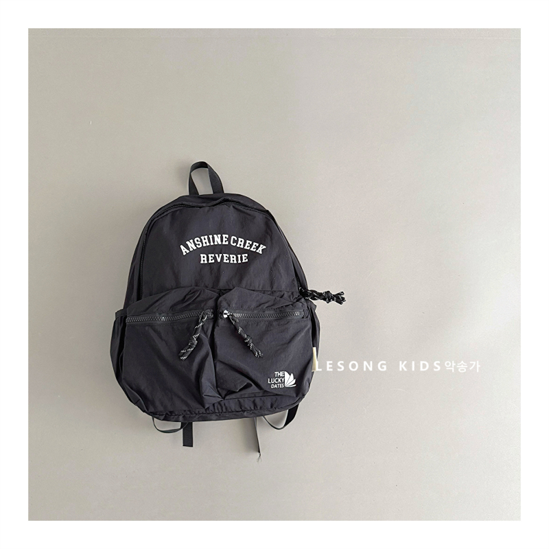 Dječji platneni ruksak, unisex, velikog kapaciteta, naramenice s zračnim jastučićem, uzorak s riječima, podstava od pamuka