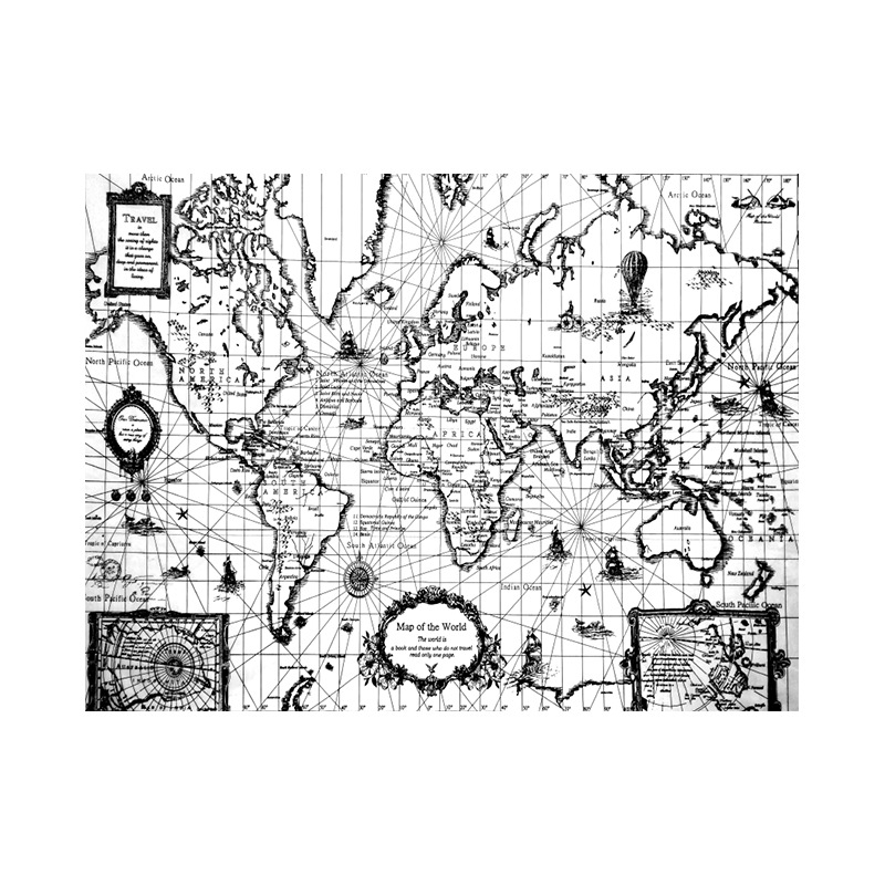 Гобелен карта на света за стена – плюш, полиестер 71–80%, правоъгълна форма, геометрична абстракция, ръчно пране