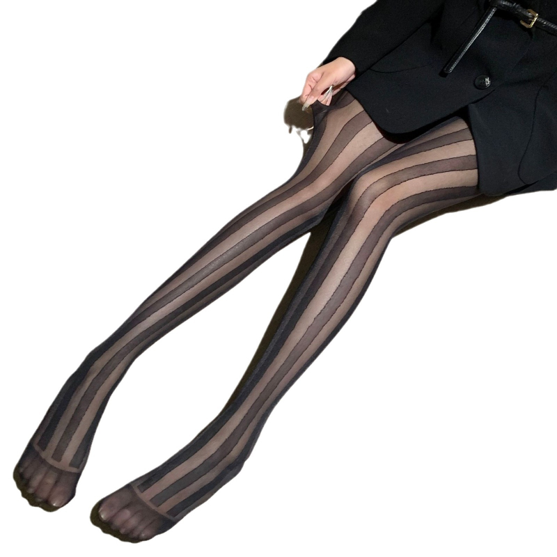 Tanke ženske tajice od Core-spun vlakna, 15D, najlon 50–70%, uzorak: pruge/kocke/blokovi, UV zaštita, oblikovanje, otporne na zapetljavanje, pogodne za klub