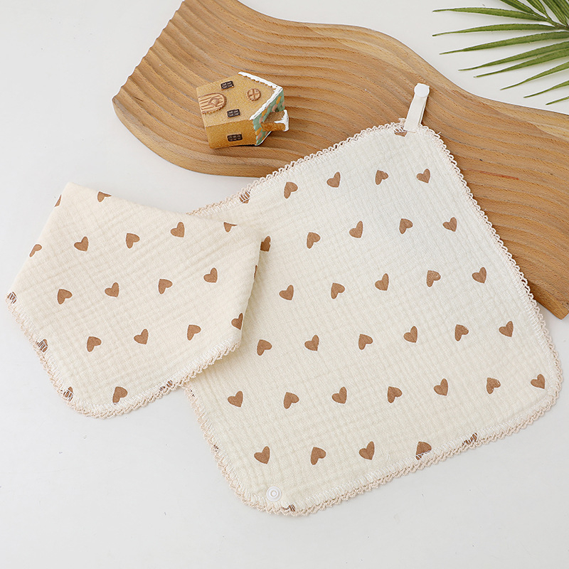 Dječji ručnik od gaze i pamuka – dvostruka uporaba (lice i salvet), tiskani dizajn, lagan (<50 g)