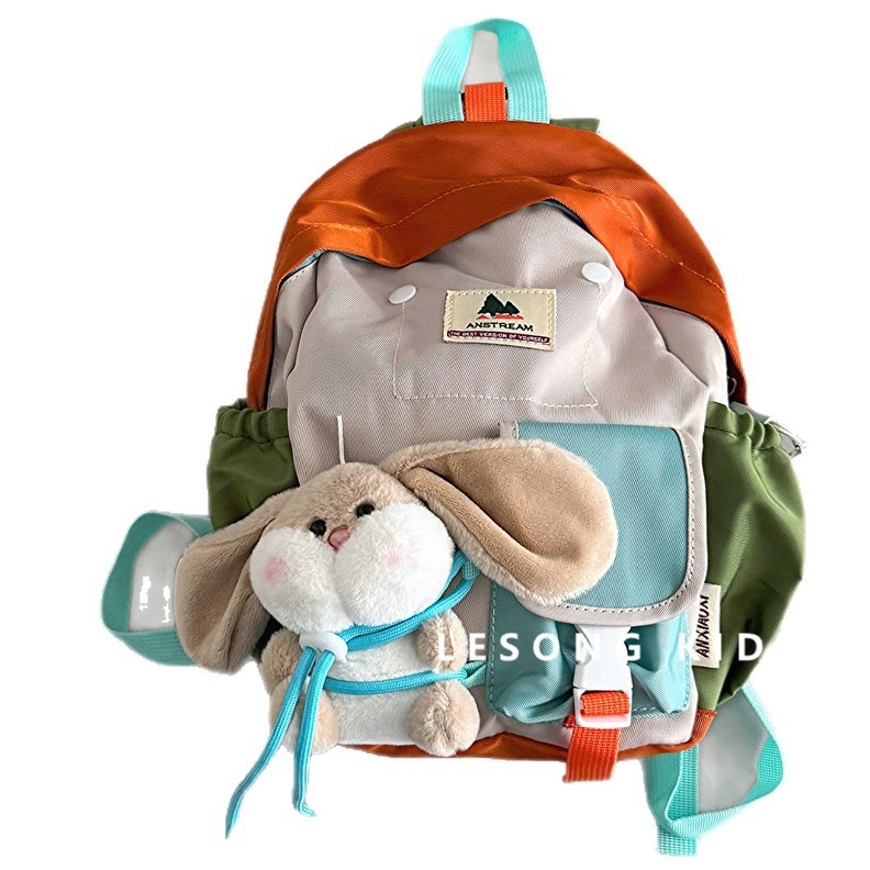 Unisex ranac od platna s zrnatim jastučnim naramenicama, moderan stil, pamuk unutrašnja podstava, uzorak: slova