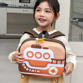 Dječji školski ruksak, zakrivljene naramenice, PVC tijelo, podstava od poliestera, uzorak prijevoznih sredstava, dječji i slatki stil