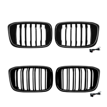 Grilă frontală LED pentru BMW X3 G01/X4 G02 (2018–2022), ABS plastic, montaj în bara, iluminare LED