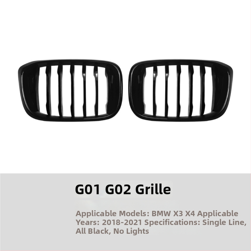 Grilă frontală LED pentru BMW X3 G01/X4 G02 (2018–2022), ABS plastic, montaj în bara, iluminare LED