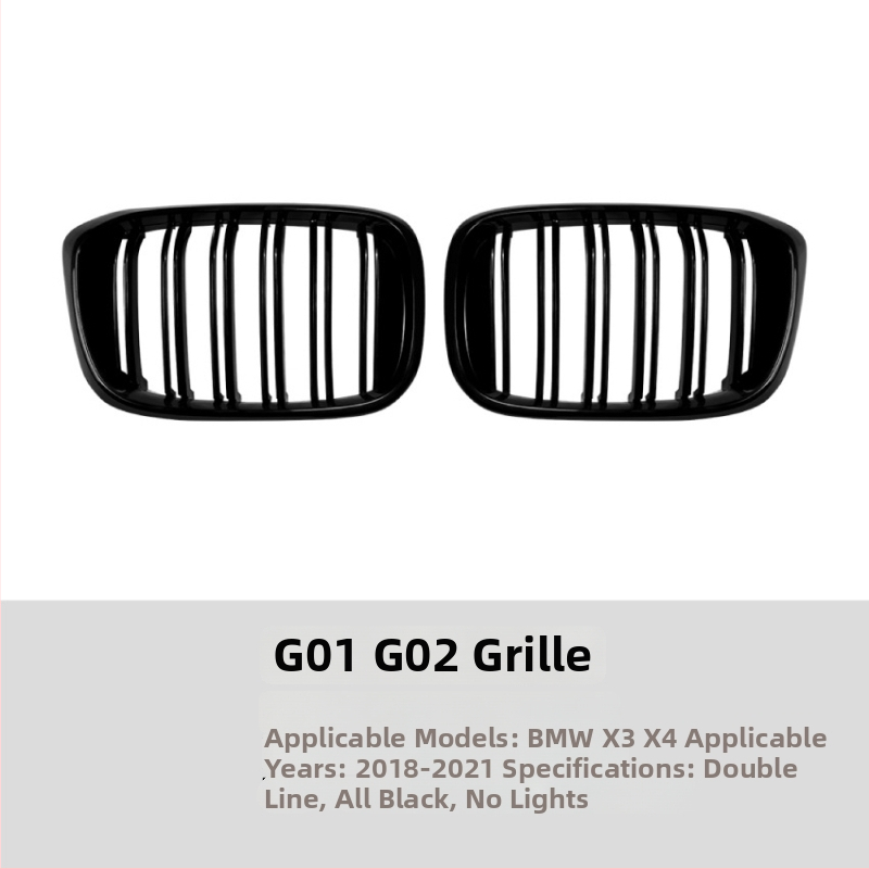 Grilă frontală LED pentru BMW X3 G01/X4 G02 (2018–2022), ABS plastic, montaj în bara, iluminare LED