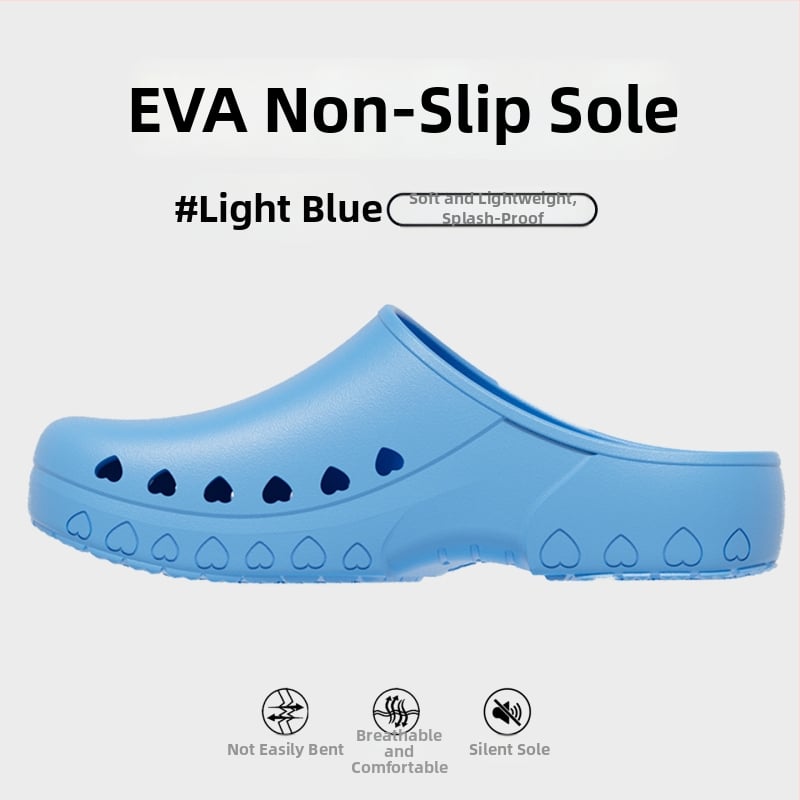 Хирургически пантофи за операционна зала – неплъзгащи се, със закрит пръст, антистатични, EVA горна част и подметка, инжекционно формирана подметка