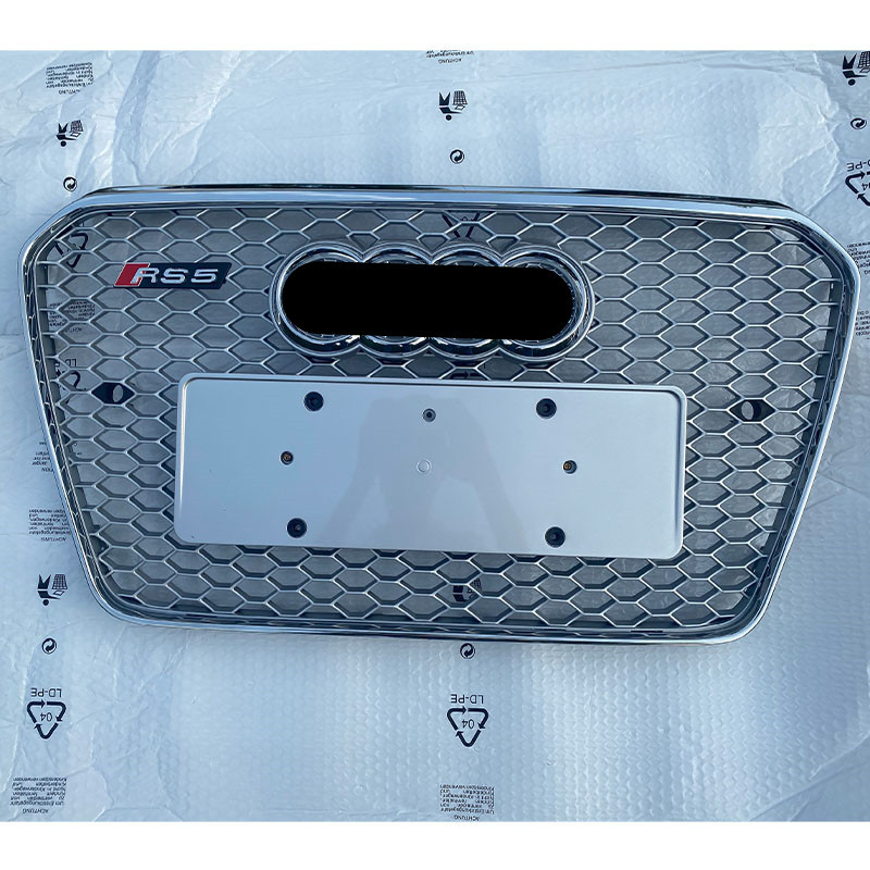 Audi A5/S5 RS5 honeycomb rešetka, ABS plast, montaža na branik, kompatibilno s modelima 2012–2016, težina 3 kg
