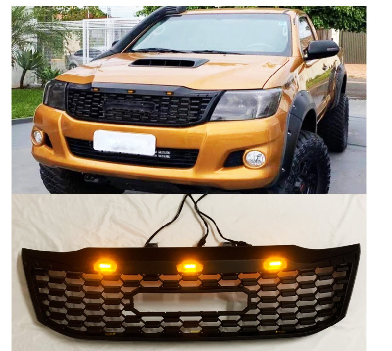Grilă radiator cu plasă pentru Toyota Hilux Vigo, 05-14, ABS plastic, DUKE4WD