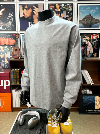 Tricou bărbați din bumbac, mânecă lungă, guler rotund, croială lejeră, strat de bază