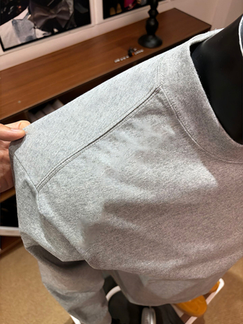 Tricou bărbați din bumbac, mânecă lungă, guler rotund, croială lejeră, strat de bază