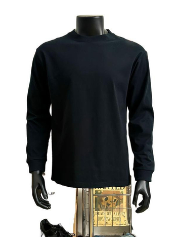 Tricou bărbați din bumbac, mânecă lungă, guler rotund, croială lejeră, strat de bază