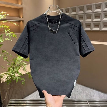 Tricou bărbați Tie-Dye cu mâneci scurte, guler rotund, poliester, absorbție umezeală