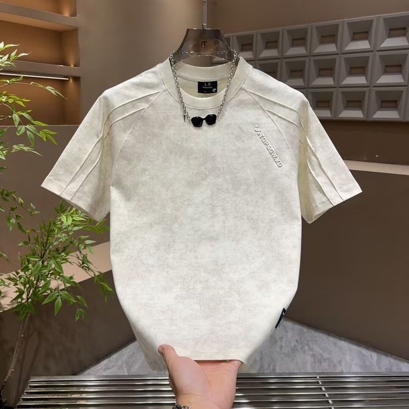 Tricou bărbați Tie-Dye cu mâneci scurte, guler rotund, poliester, absorbție umezeală