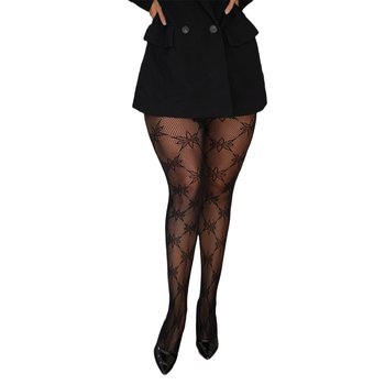 Colanți dres din nylon 50D, model plasă de tip fulg de zăpadă, grosime medie, 90–95% nylon, absorbția transpirației, rezistență la scăparea firelor