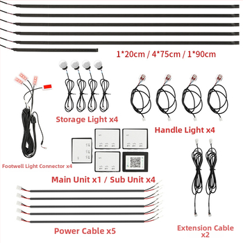 Automobilový prístrojový svetelný RGB LED pás, 5-24V, 10W, modely Drag 18/14/10/6