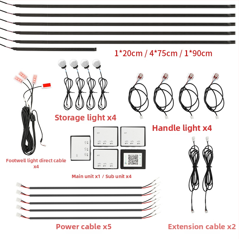 Automobilový prístrojový svetelný RGB LED pás, 5-24V, 10W, modely Drag 18/14/10/6
