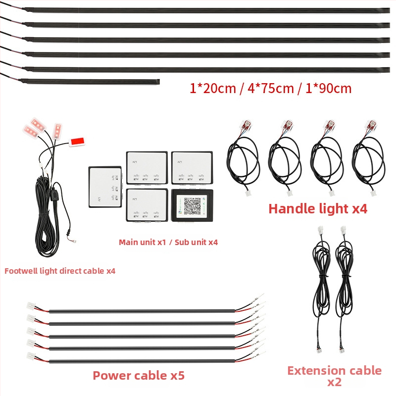 Automobilový prístrojový svetelný RGB LED pás, 5-24V, 10W, modely Drag 18/14/10/6