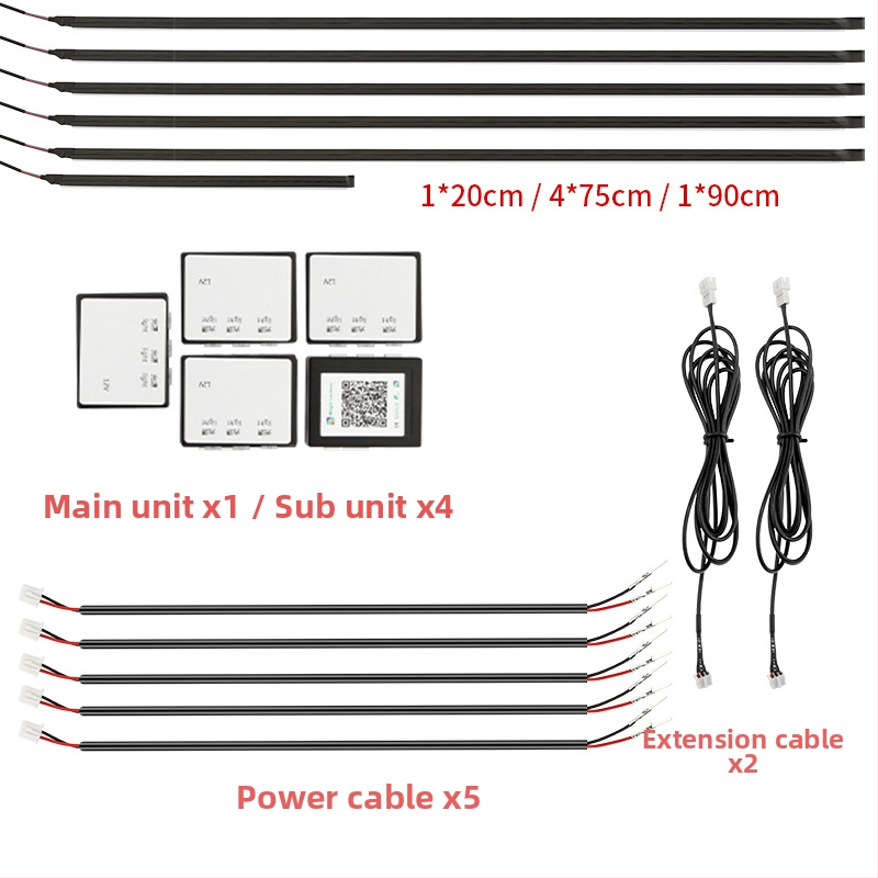 Automobilový prístrojový svetelný RGB LED pás, 5-24V, 10W, modely Drag 18/14/10/6