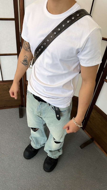 Muška pamuk majica, Slim Fit, okrugli izrez, kratki rukav, 96%+ pamuk