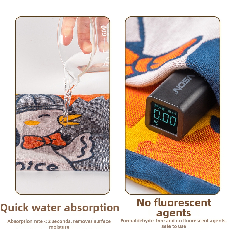 Novorodenecká detská bavlnená utierka na tvár, Jacquard tkanina, 40 g, absorpcia 5–10 s