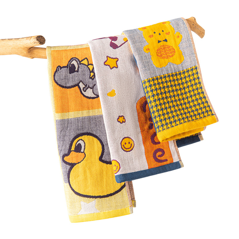Βρεφική πετσέτα προσώπου από 100% βαμβάκι, κομμένο νήμα, Jacquard ύφανση, 40 g, απορρόφηση 5–10 s