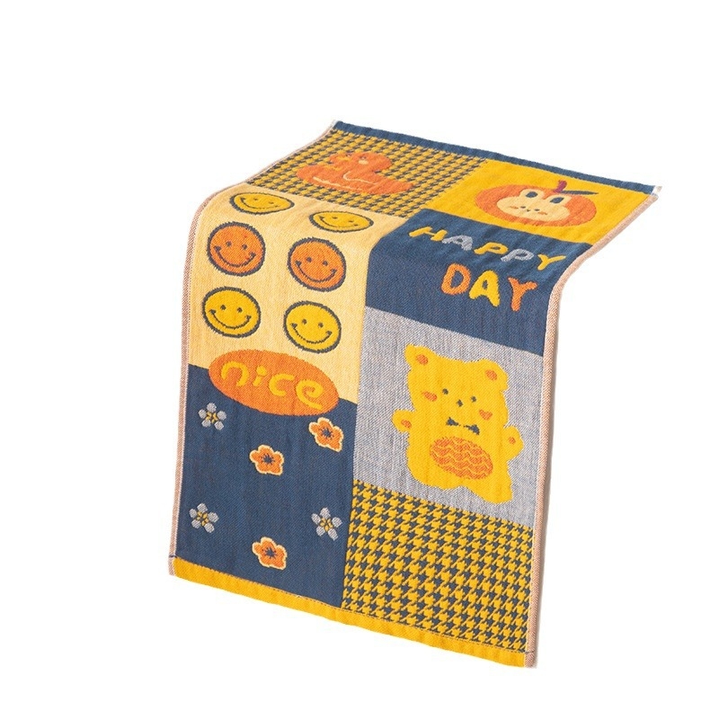 Βρεφική πετσέτα προσώπου από 100% βαμβάκι, κομμένο νήμα, Jacquard ύφανση, 40 g, απορρόφηση 5–10 s