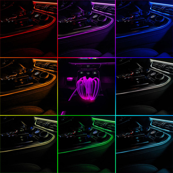 Unutarnja automobilska LED traka za atmosferu s glasovnim upravljanjem putem aplikacije, glazbena sinkronizacija za središnju konzolu, G serija, PVC+LED+MMA, 5-12V, 1.4W, univerzalna