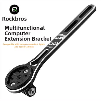 ROCKBROS Suport integrat ghidon pentru bicicletă de drum – montaj pentru computer de bicicletă, extensie lampă și bază pentru cameră de acțiune | Material: aliaj de aluminiu; Brand: ROCKBROS; Unisex