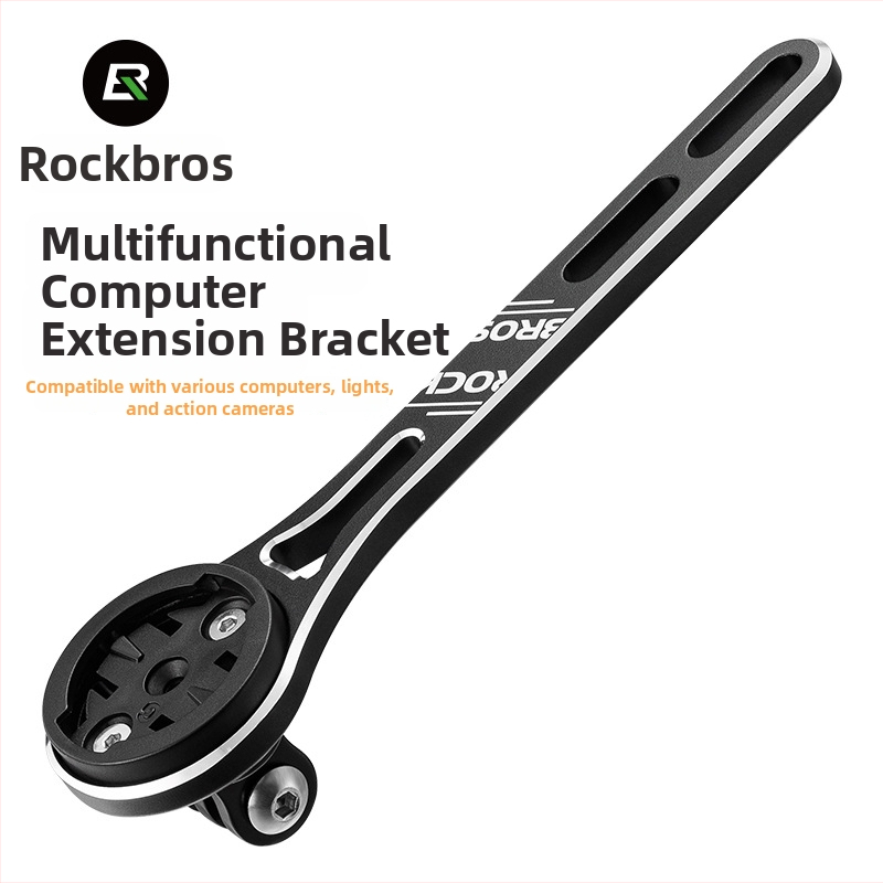 ROCKBROS Suport integrat ghidon pentru bicicletă de drum – montaj pentru computer de bicicletă, extensie lampă și bază pentru cameră de acțiune | Material: aliaj de aluminiu; Brand: ROCKBROS; Unisex