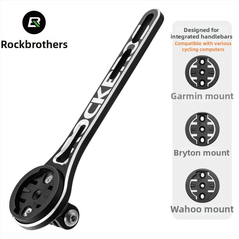 ROCKBROS Suport integrat ghidon pentru bicicletă de drum – montaj pentru computer de bicicletă, extensie lampă și bază pentru cameră de acțiune | Material: aliaj de aluminiu; Brand: ROCKBROS; Unisex