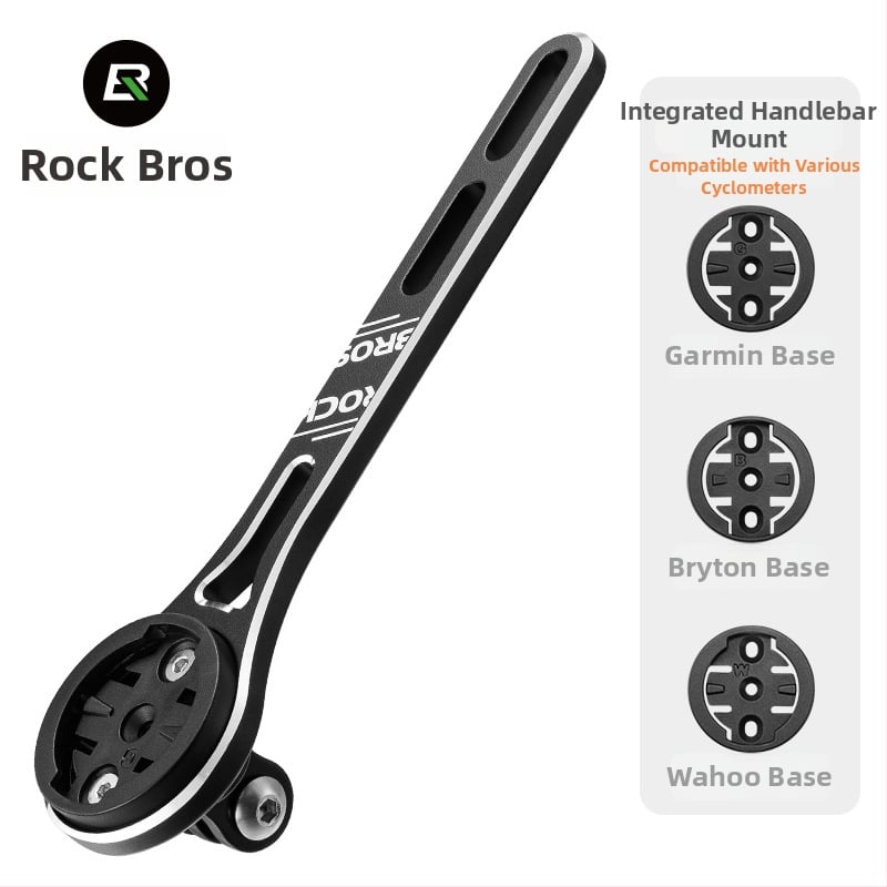 ROCKBROS Suport integrat ghidon pentru bicicletă de drum – montaj pentru computer de bicicletă, extensie lampă și bază pentru cameră de acțiune | Material: aliaj de aluminiu; Brand: ROCKBROS; Unisex