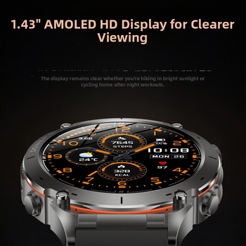 Умен часовник Y101 с 1.43-инчов AMOLED дисплей, GPS позициониране, барометричен компас, водоустойчив до 30 м и живот на батерията 7–14 дни