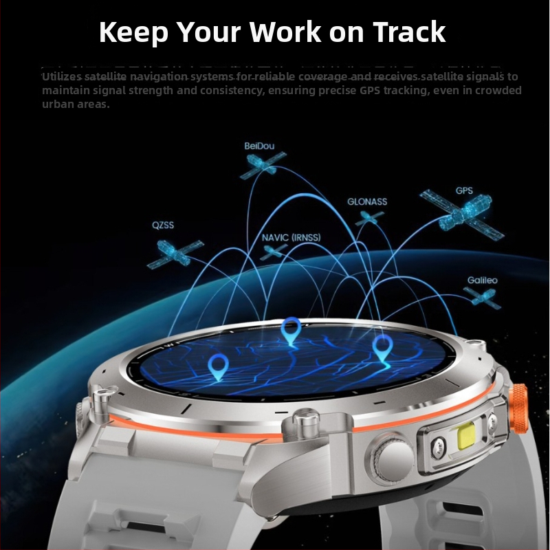Умен часовник Y101 с 1.43-инчов AMOLED дисплей, GPS позициониране, барометричен компас, водоустойчив до 30 м и живот на батерията 7–14 дни