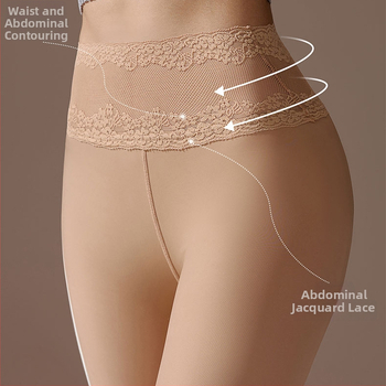 Colanți lucioși cu picioare - Poliester, Ridicare fesier, Modelare corp, Încălzire, Grosime, Culoare solidă