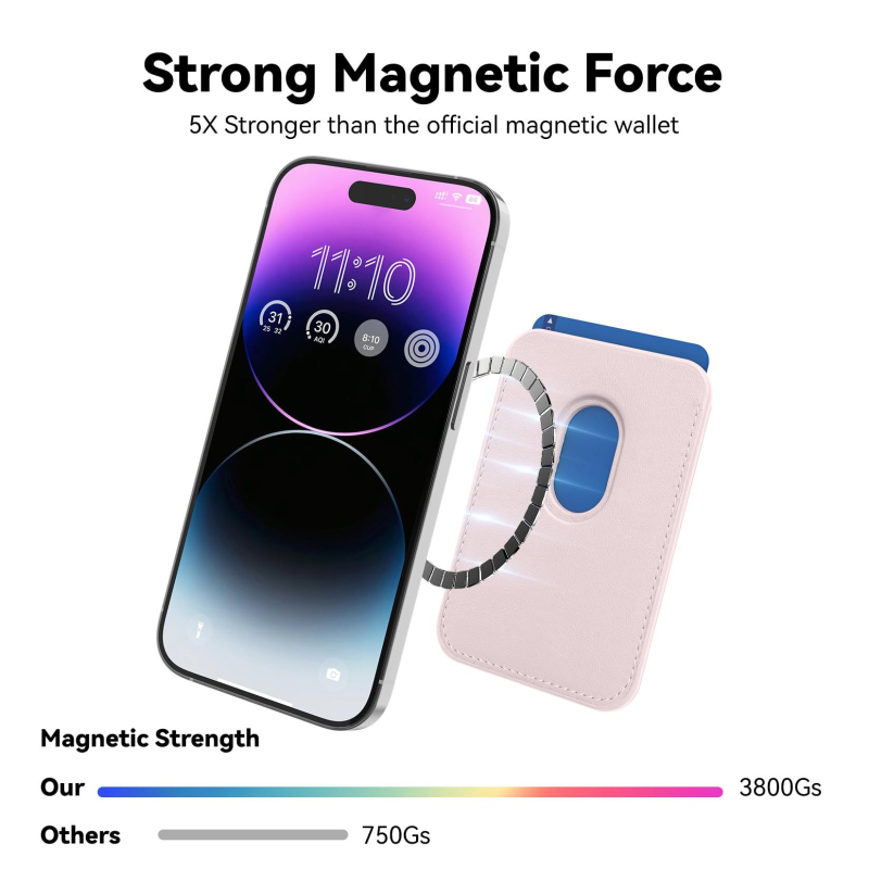 Prilagođeni magnetski držač kartica za iPhone, PU koža, Hermès stil