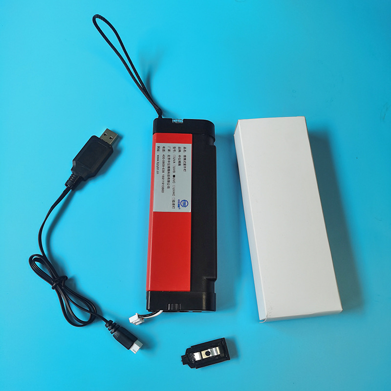 Hordozható UV-lámpa fehér wolfram ércek felkutatására, üveg-tin felület értékelésére és fluoreszcencia észlelésére — G-5 fej, 4 W, 6-8.4 V, 253.7 lm